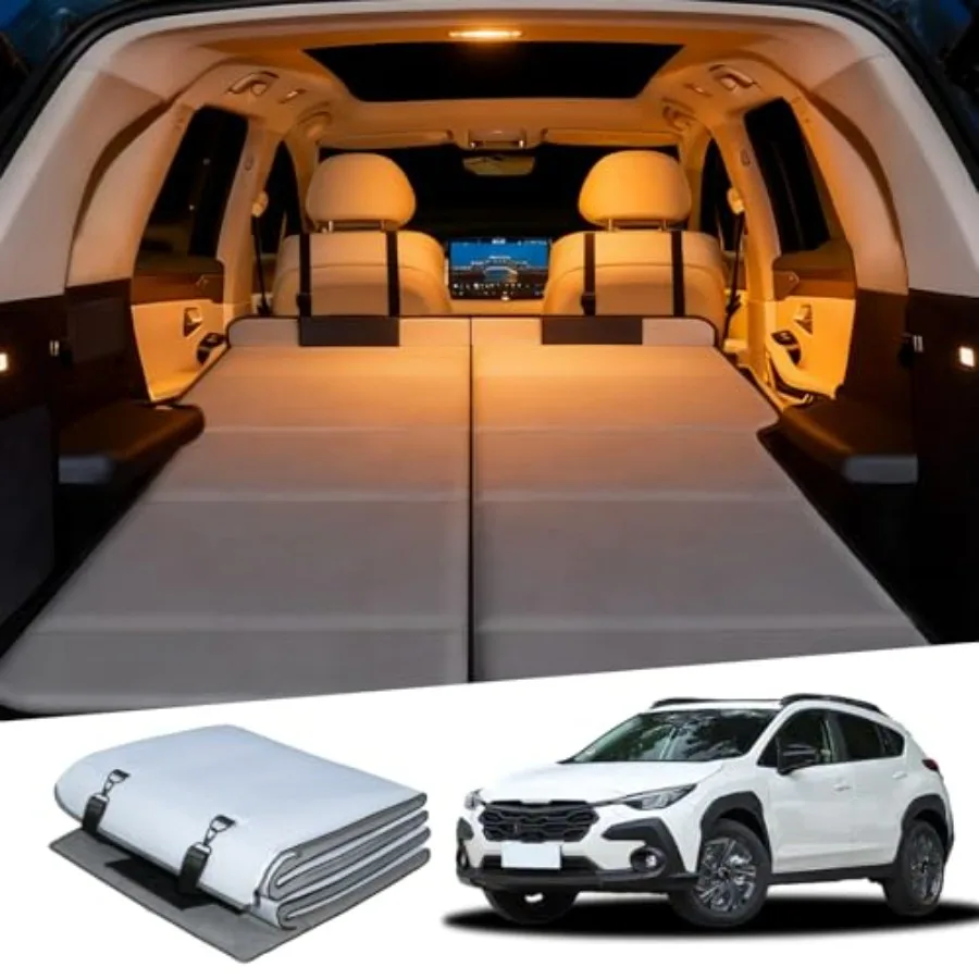 

Кемпинговая кровать для внедорожника Subaru Crosstrek: спальный матрас для багажника с мягким флокированным покрытием, складная конструкция для хранения, портативная, не требует надувания