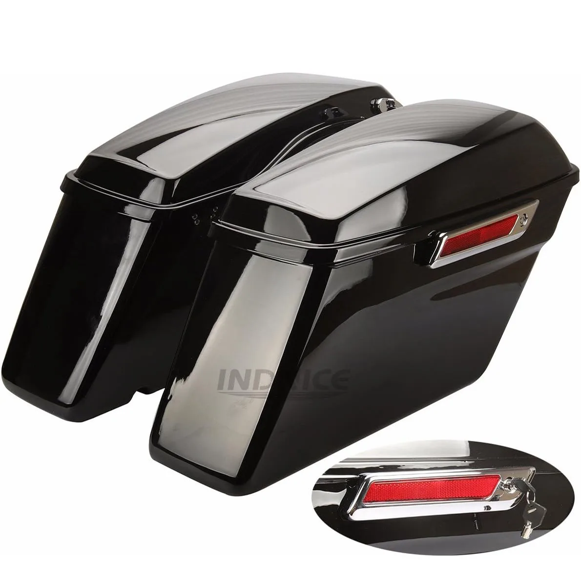 

Motorcycle Vivid Black Hard Saddle Bags Saddlebag Street Glide for Harley Electra Glide 2014-up