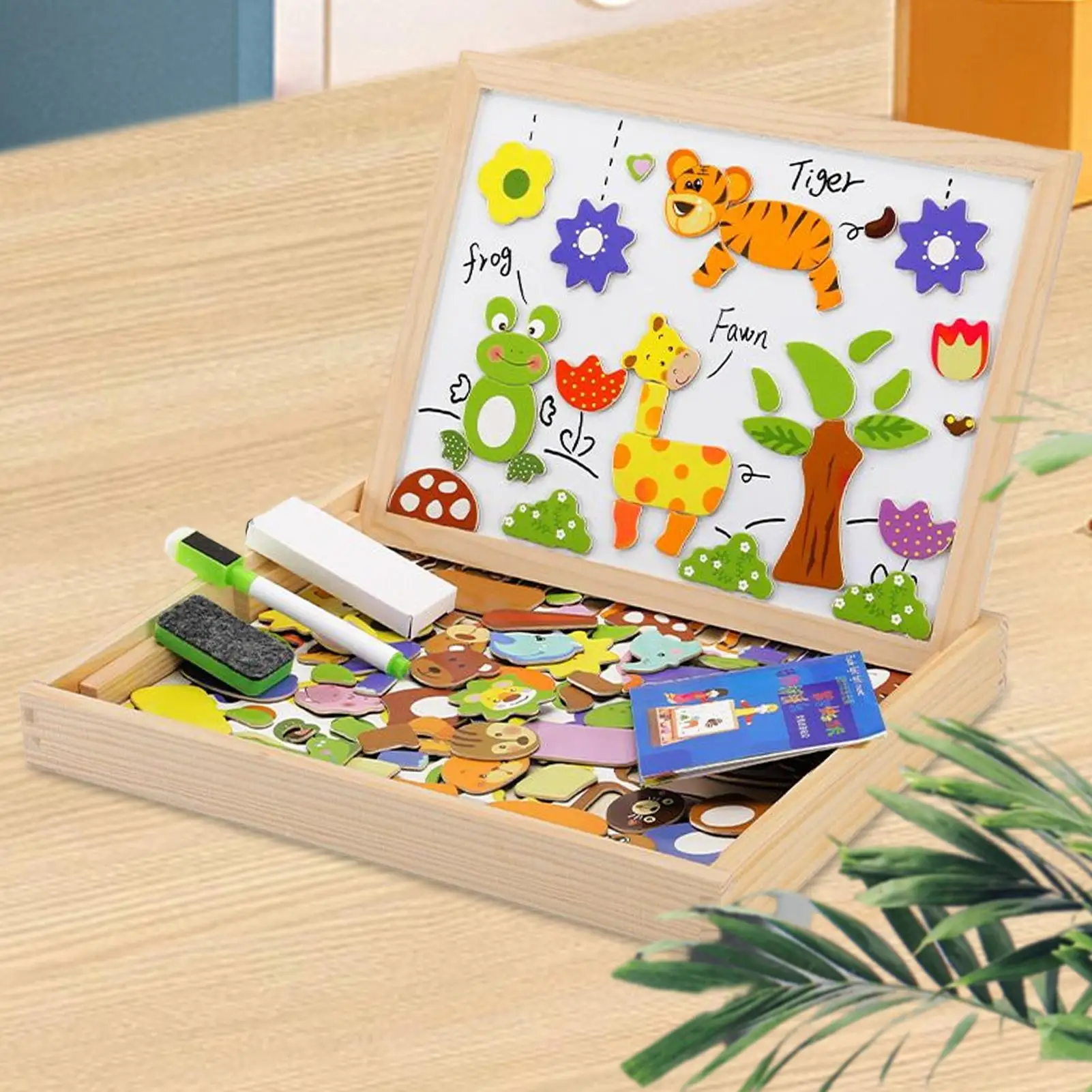 Kids Magnetic Board Wooden Magnetic Writing Board For Kids Educational Toy Drawing Game For Learning Tool Preschool Classroom