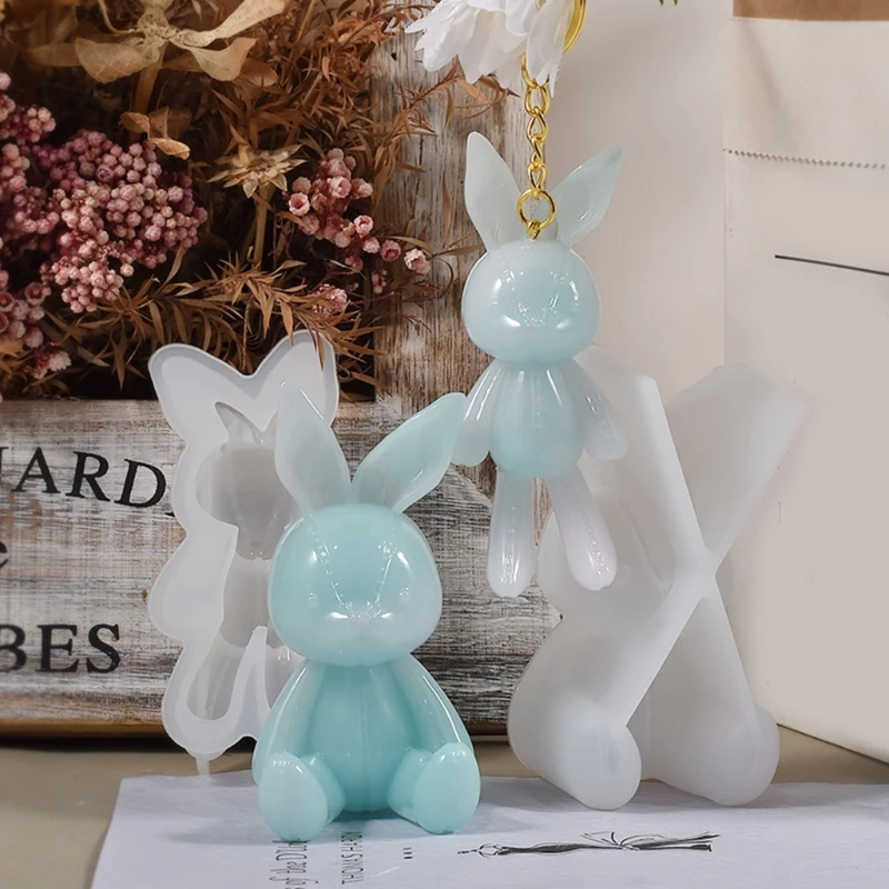 Animal Silicone Molds DIY Resin Casting Molds 3D Rabbit Necklace Pendant Molds for DIY Crafts Jewelry Charm Molds