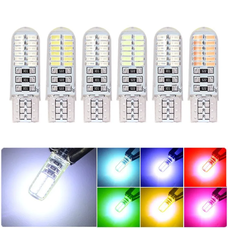 

2/4/10PCS CANBUS T10 W5W 194 LED Bulb 3014/24smd 12V Car Clearance Lights Reading Lights license plate lights car indicator