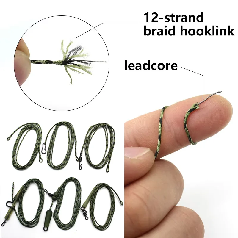 100cm 45lb Karpfen-Angelschnur Fertig Gebundenes Terminal-Tackle Link-Haken Angelschlaufe Helikopter-System für Karpfenangeln