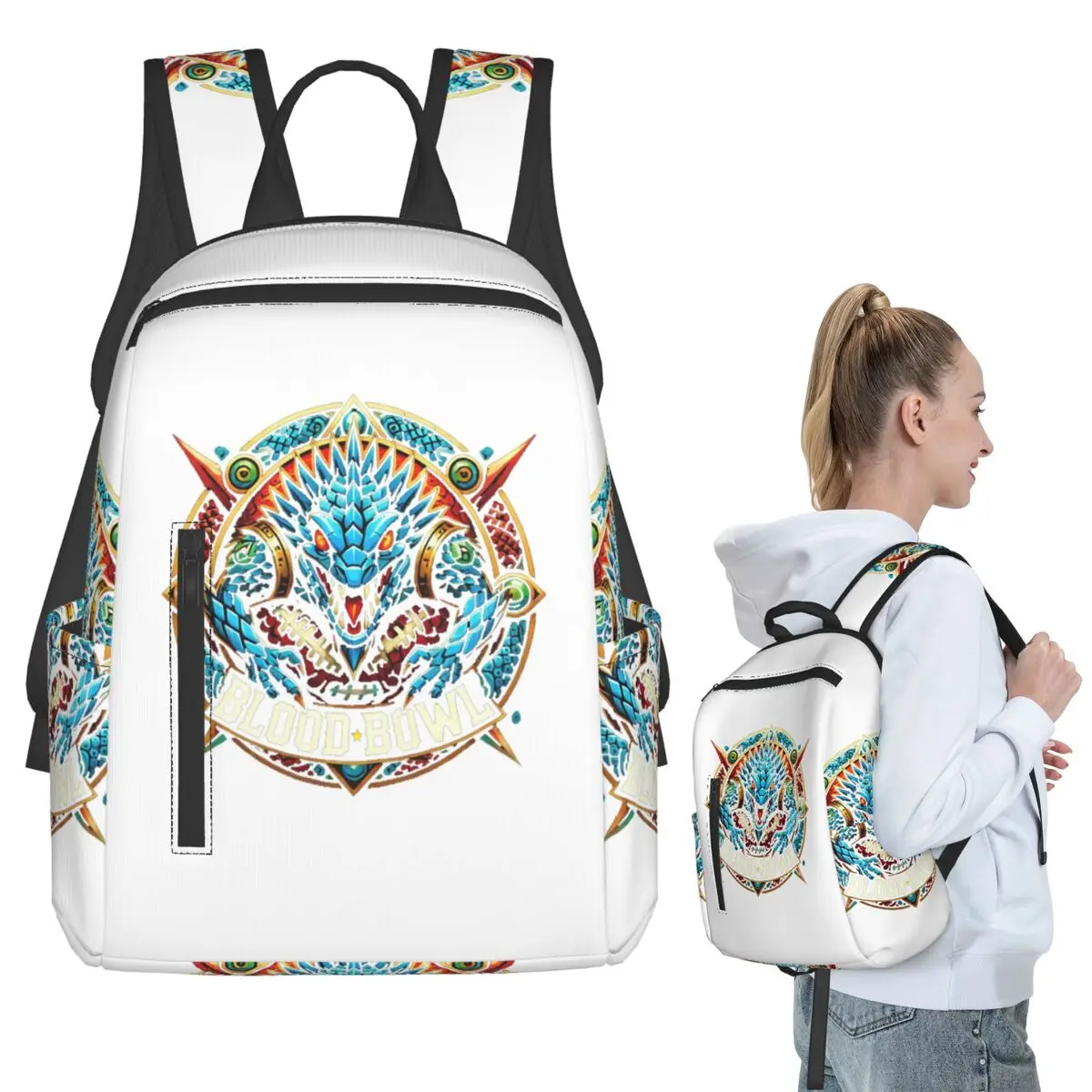 lagrt-ブラッドボウルバックパック学生ブックバッグ子供スクールバッグラップトップショルダーバッグ男の子女の子