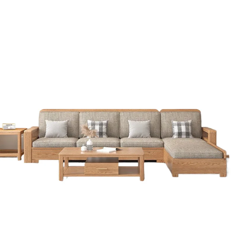 

Oak sofa combination, living room sofa rental house apartment combination, hotel lobby lounge area reception soft bag