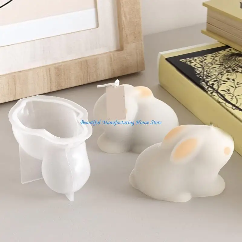 

E56A Легко демонтируемая силиконовая форма Кролик Форма для свечи Практический инструмент для изготовления ювелирных изделий