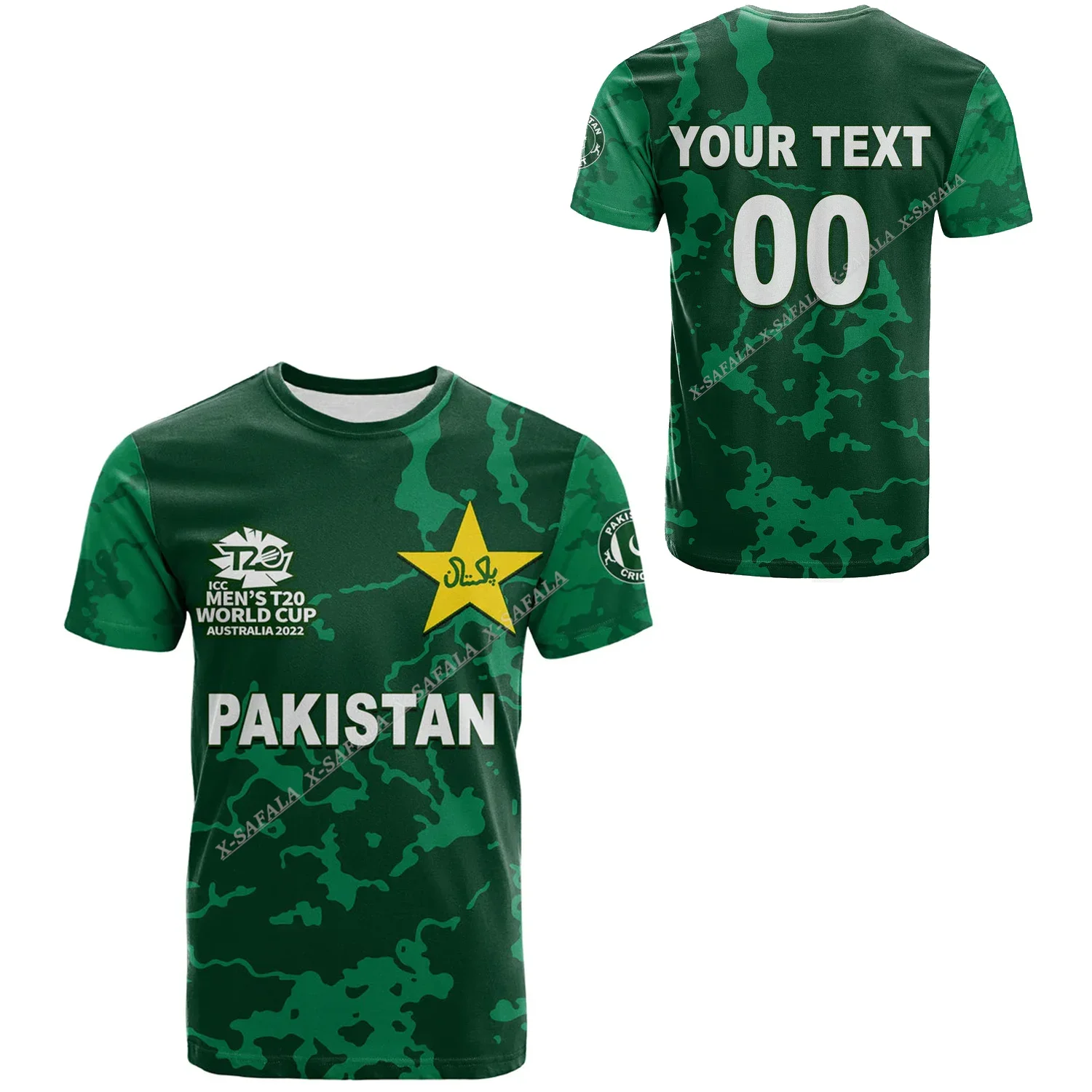 Custom Pakistan Cricket 3D Printed T Shirt Top Tee Men Quick Dry Breathable Comfortable Smoothly Adult Men Short Sleeve Casual