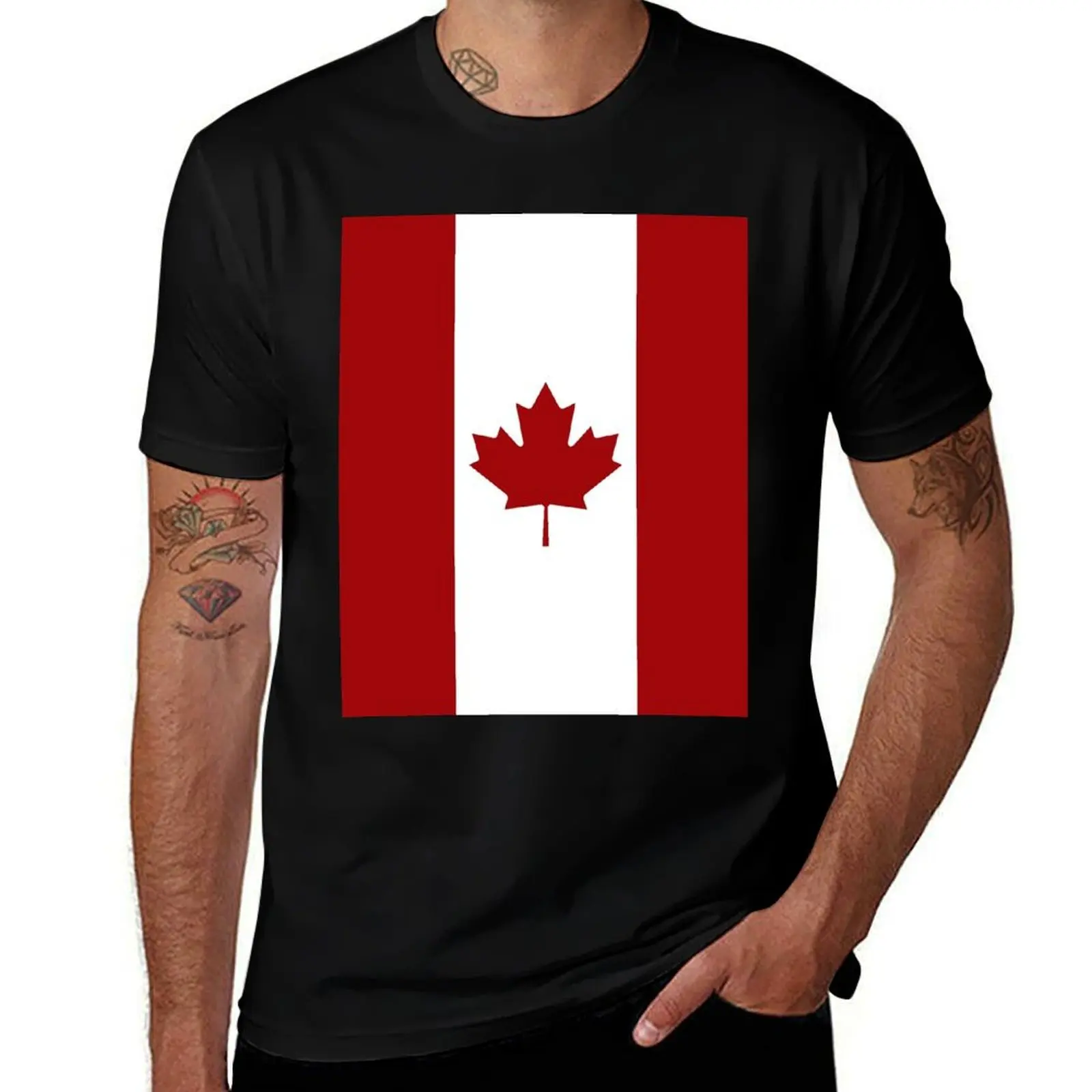 

Canada: Canadian Flag (Red & White) T-Shirt anime tshirt designer shirts tees men workout shirt