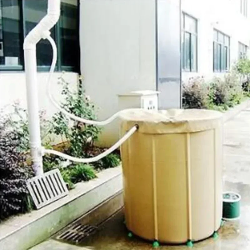 Large Capacity Cylindrical Foldable Portable Rain Bucket Rain Barrel Plastic Water Storage