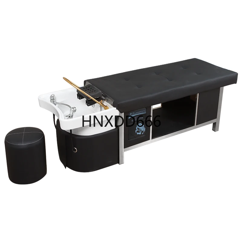 Muebles de salón profesionales, mesa de masaje tailandesa para Spa con circulación de agua, cama de Spa con cabeza japonesa, cama de champú con marco de acero inoxidable