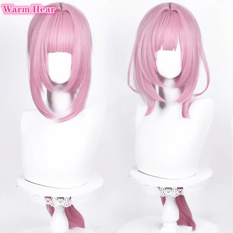 80cm Long Elysia Cosplay Wig Game Anime Wigs 3 Elysia Wigs Ear Maid Pink Heat Resistant Hair Anime Cosplay Wigs  Wig Cap