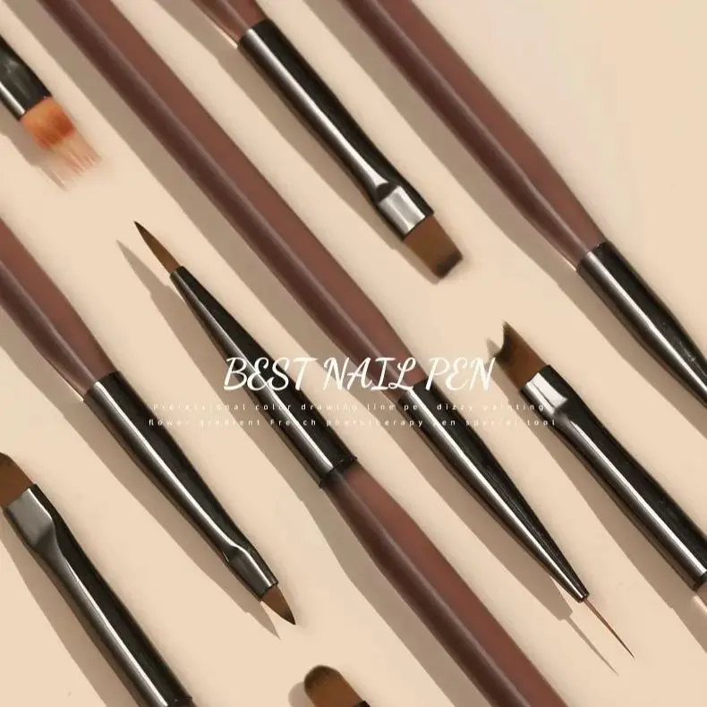 Acrylgel Nail Art Brush Set voor nagels, manicureborstel gereedschapsset voor thuis professionele salon, nagelvoeringborstel en puntjesgereedschap