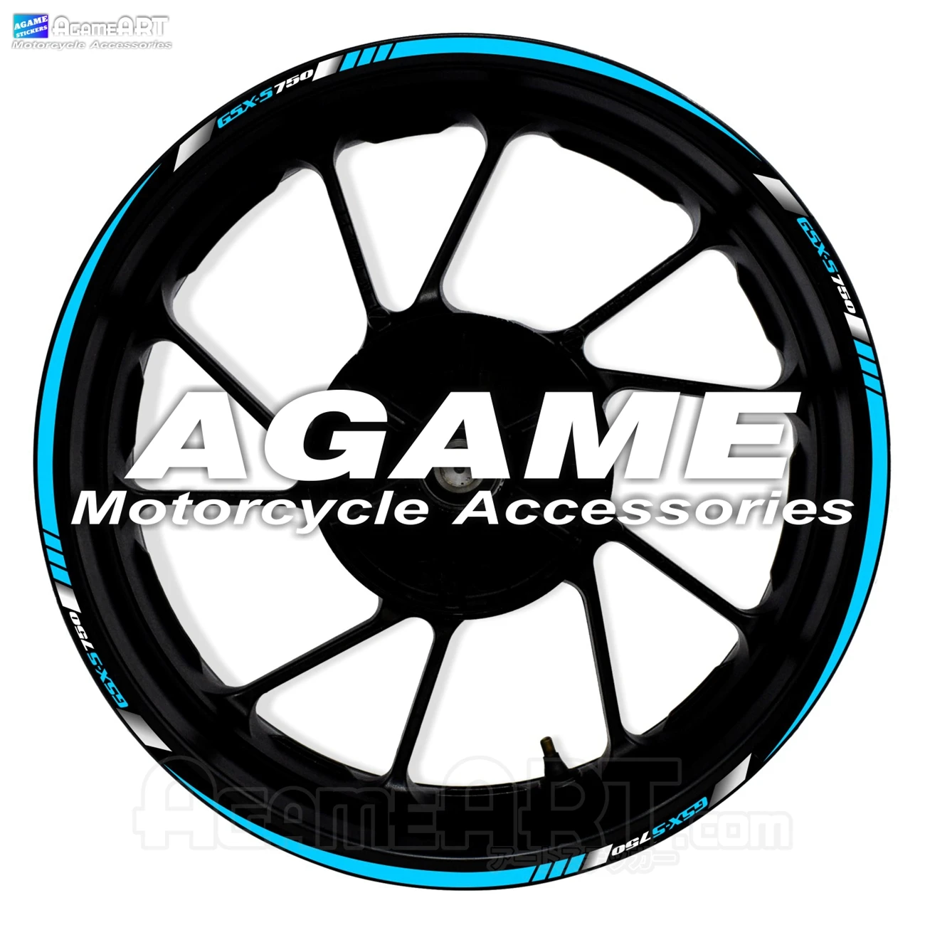 For GSX-S750 Motorcycle Wheel Stickers Reflective 17inch Stripe Rim Inside of Hub Waterproof Decals Accessories