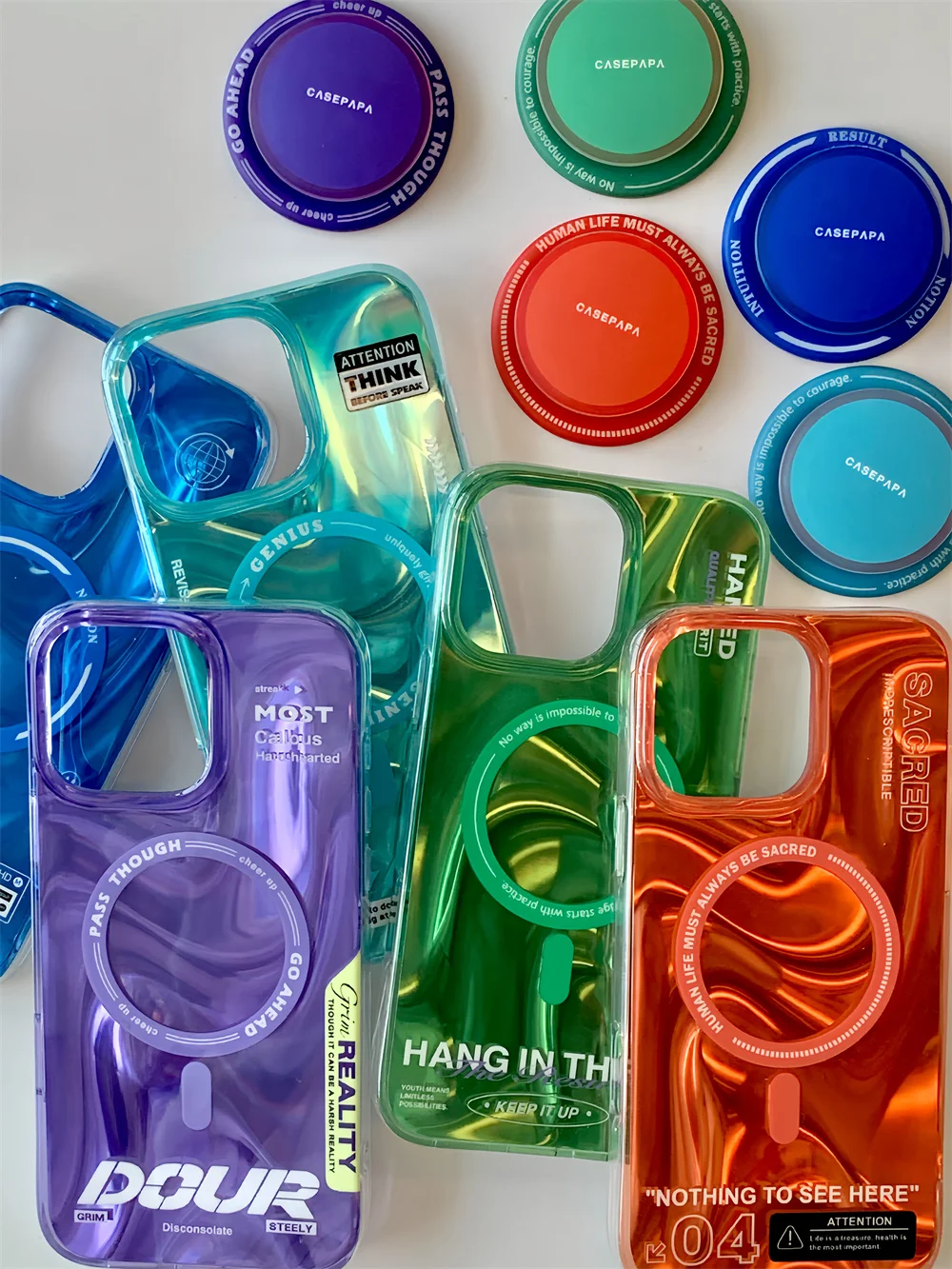 

Персонализированный чехол для телефона «Аврора» с водной рябью, подходящий для iPhone 16 Pro 15 14 13 Pro Max, с подставкой, подходит для Magsa