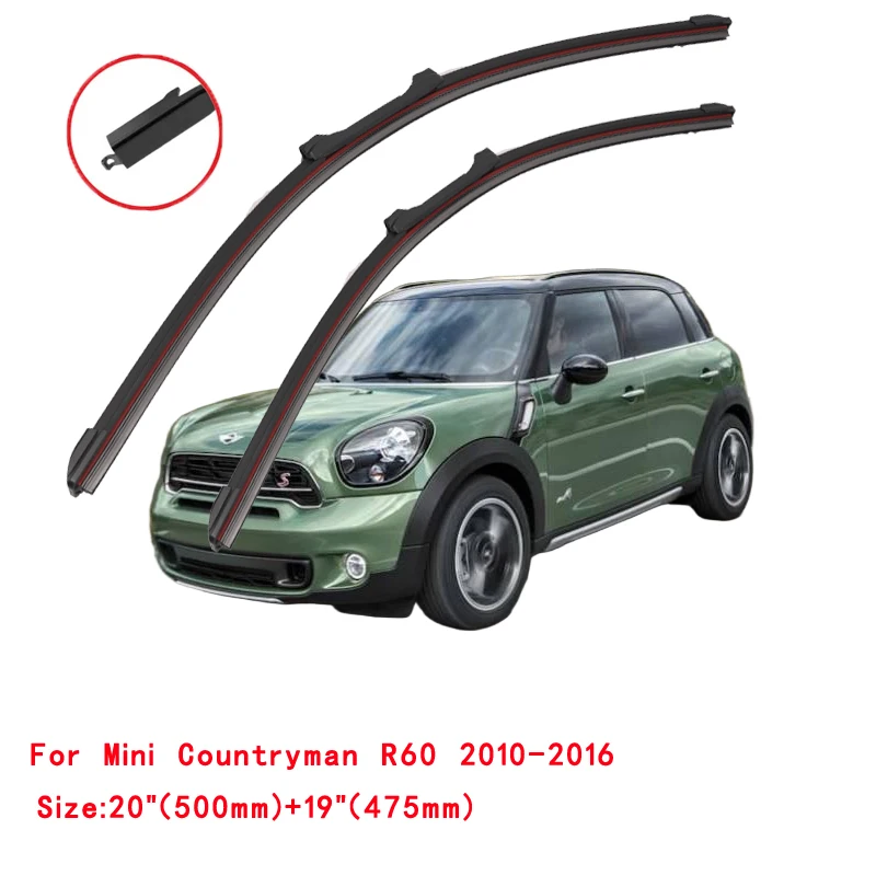 For BMW MINI Cooper Countryman R60 Wagon Estate Hatchback 2010 2011 2012 2013 2014 2015 2016 Double Rubber Car Windshield Wiper