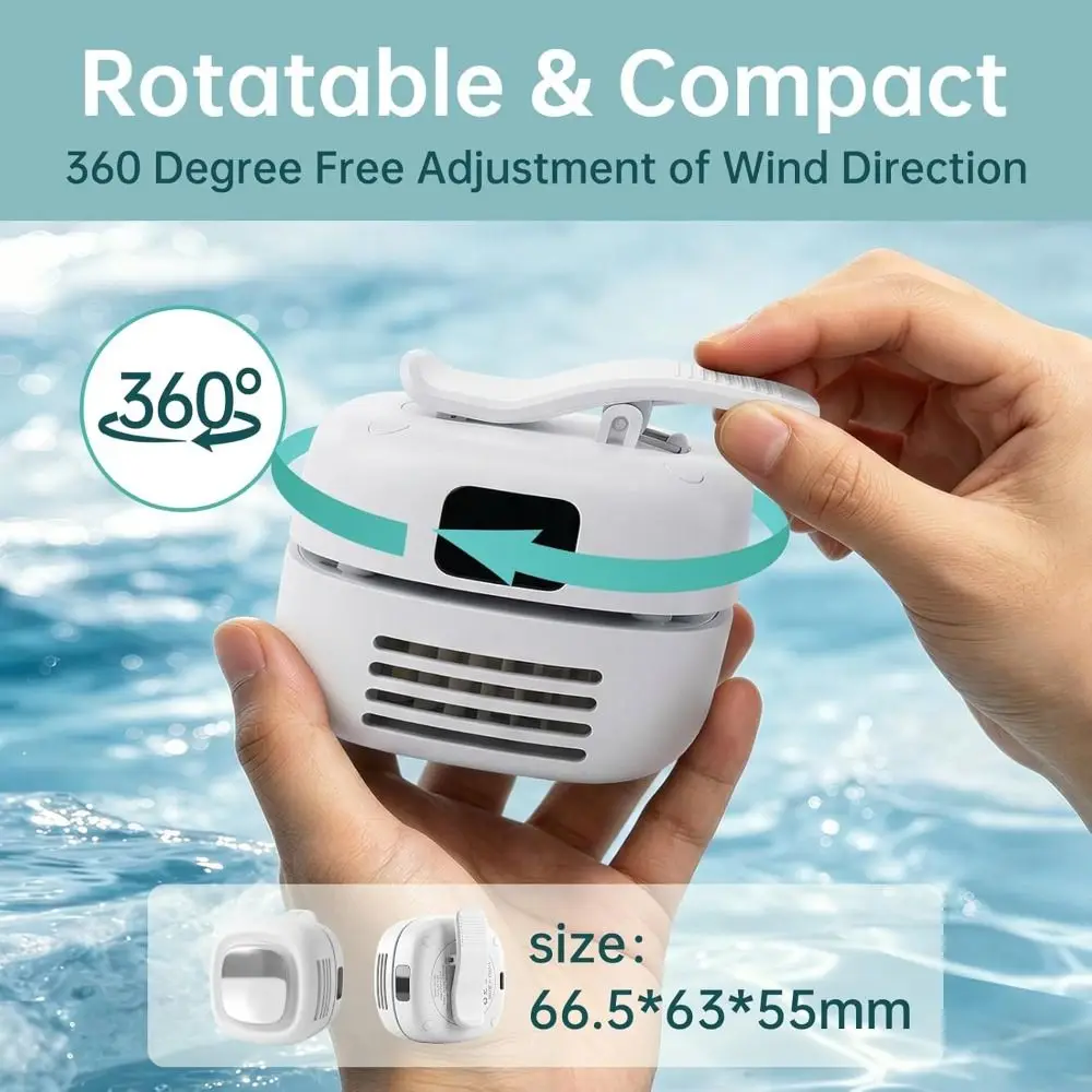 

New with Light Silent Mini Bladeless Electric Fan 3 Speeds Long-Lasting Suspended Waist Fan USB Rechargeable Wearable Air Cooler