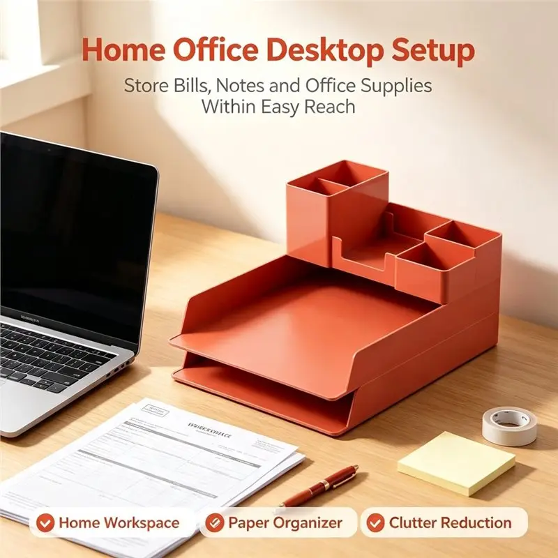 Reliable-File Tray Desktop Storage Organizer Multifunctional Stationery Rack Office Supplies Storage Box Bedroom Desk Accessorie