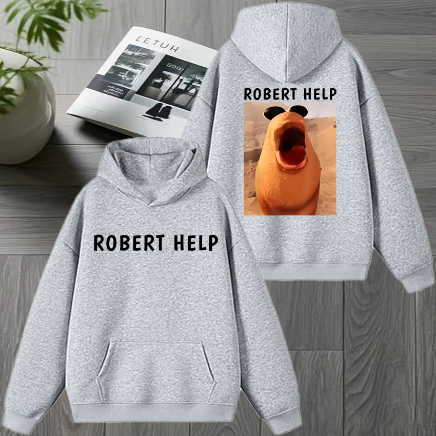 Marcus The Worm Funny Meme Felpa con cappuccio con stampa fronte-retro Felpa unisex moda harajuku Uomo donna Fleece Casual Pullover invernale