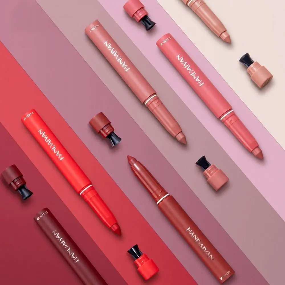 Mode Roterende Matte Lippenstift Potloden Non-Stick Cup Slijpbaar Lipkrijt Langdurige Waterdichte Lipgloss Vrouwen Meisjes