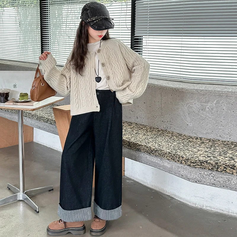 

Girls' autumn clothing Korean 2025 new children's cardigan sweater Spring and Autumn big boy