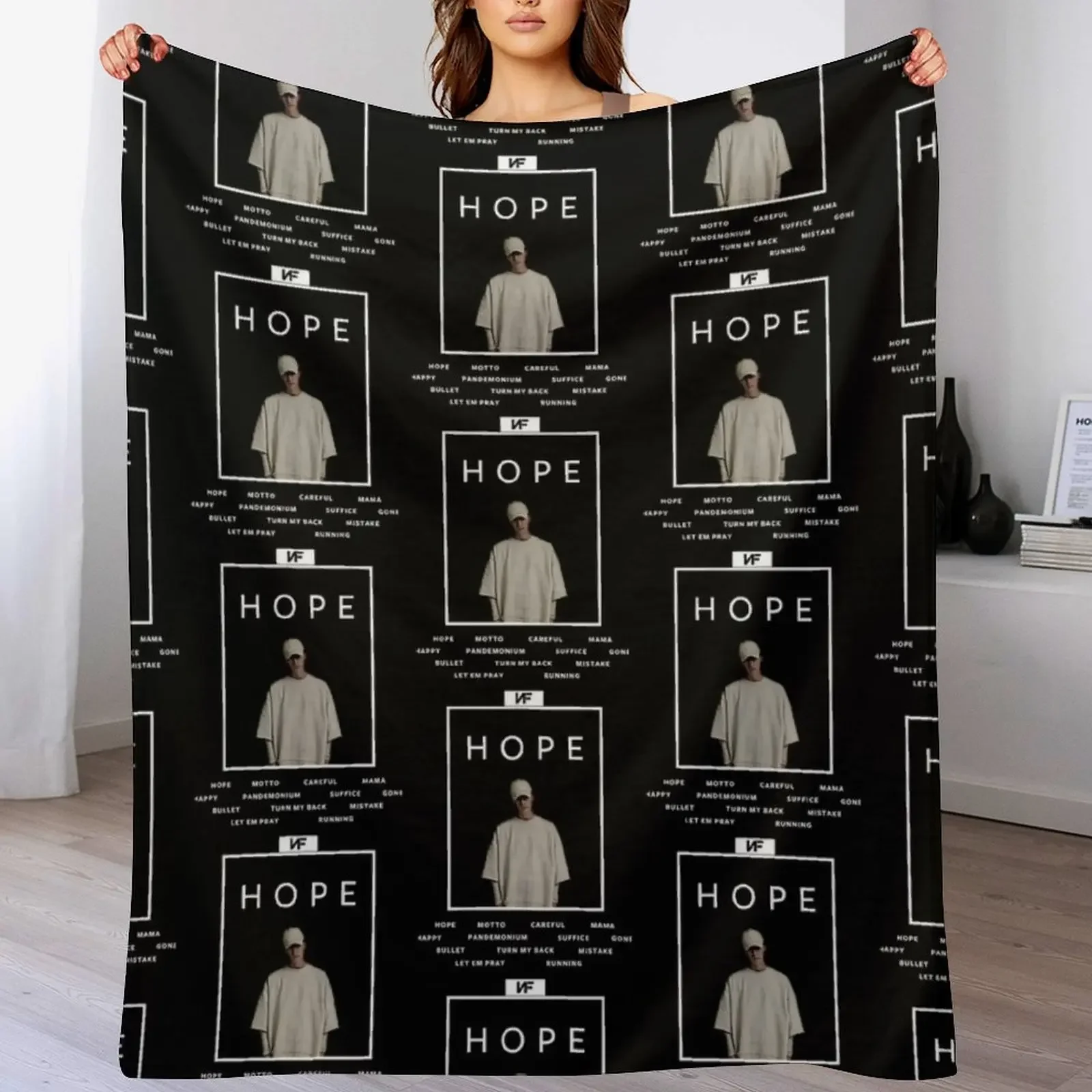 NF Hope Album art Throw Blanket Furry Sofas Blankets