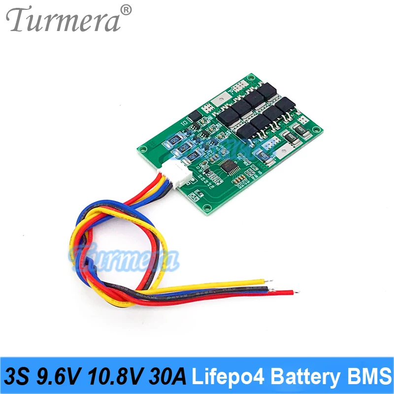 Turmera 3S 9.6V 10.8V 30A Lifepo4 Batterij Bms Balans Beschermen Board Gebruik In 18650 32650 32700 33140 lithium-ijzerfosfaat Mobiele