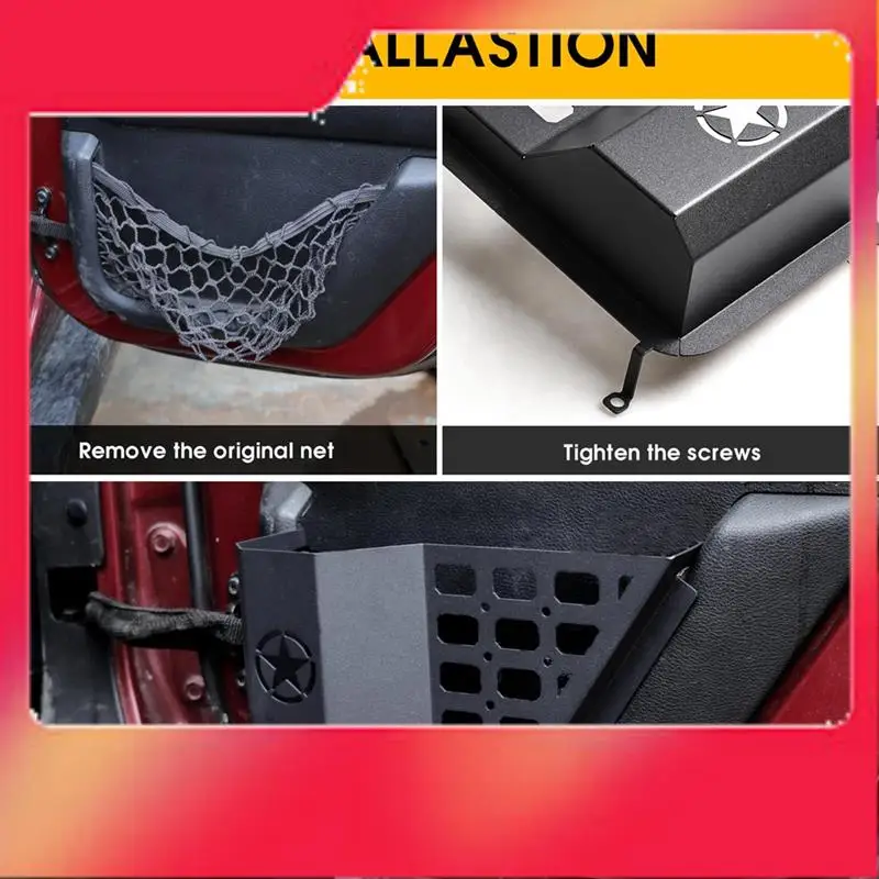 

Rear Door Storage For Jeep Wrangler JK 2011-2017 Door Storage Pockets Side Insert Organizer Interior Accessories-M54K
