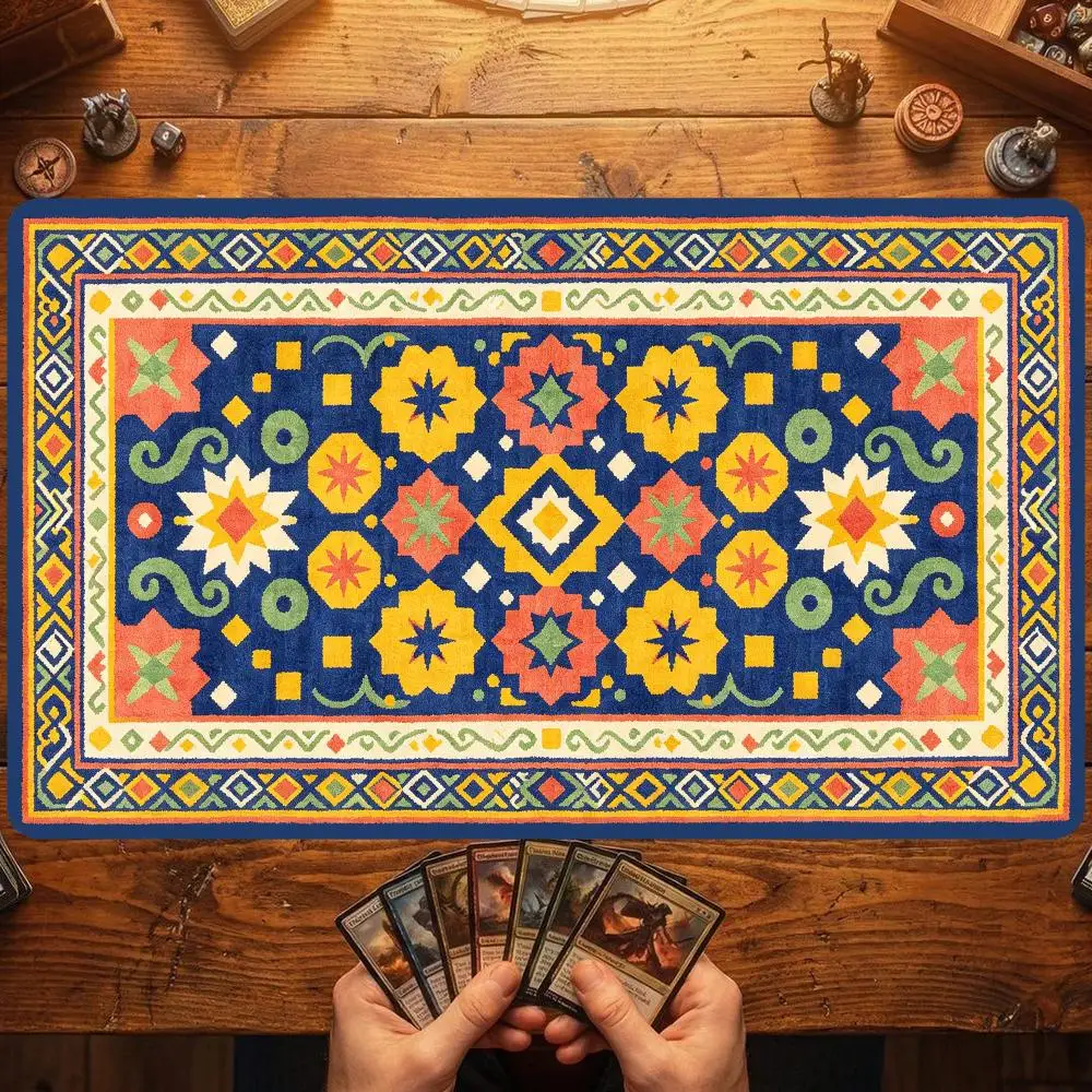 Blue Colorful Small Flower Persian Mouse Pad Large Size Smooth Glide For Cheerful Desk Decor