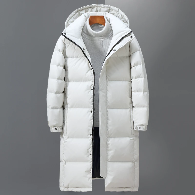 Winter Couples Down Jacket New Men's and Women's Lengthened Work Clothes White Duck Down Leisure Thickened Winter Outdoor Coat