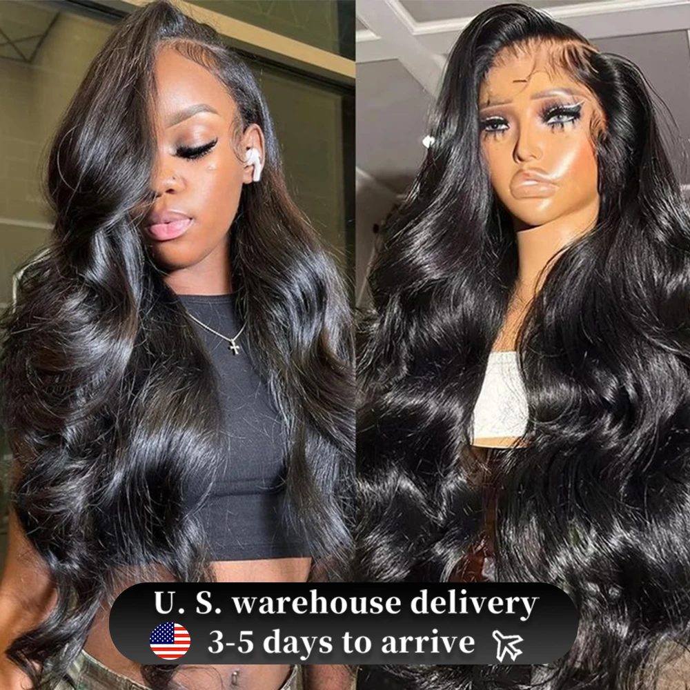 

42 40 30 Inch 13X6 HD Transparent Body Wave Lace Frontal Wig 220 Density 13X5 Loose Wave Lace Front Human Hair Wigs Black Women