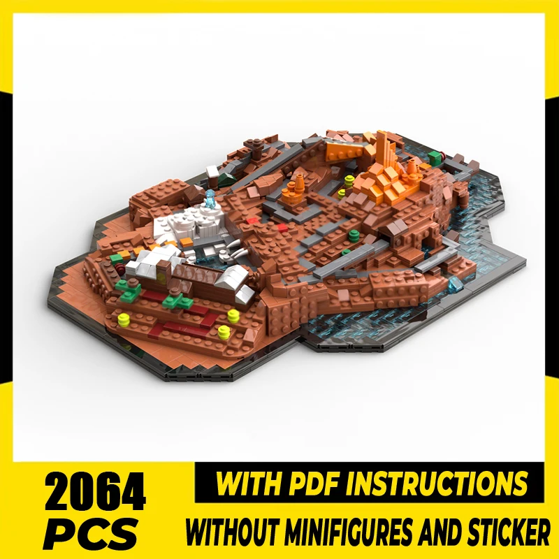

Moc Building Blocks Big Thunder Mountain Railroad Micro Scale Bricks Model DIY Assembly Construction Toy Holiday Birthday Gifts
