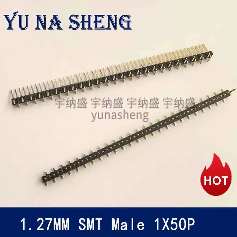 5pcs 1.27MM 1.27 Pitch SMT  1*40p 1*50p single Row dislocation Male 1X12P PCB Pin Header socket Connector  For Arduino