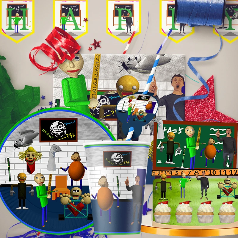 Базовое украшение на день рождения Disney Baldi, одноразовая посуда, чашка, тарелка, скатерть для детского душа, детские товары для вечеринок для девочек и мальчиков