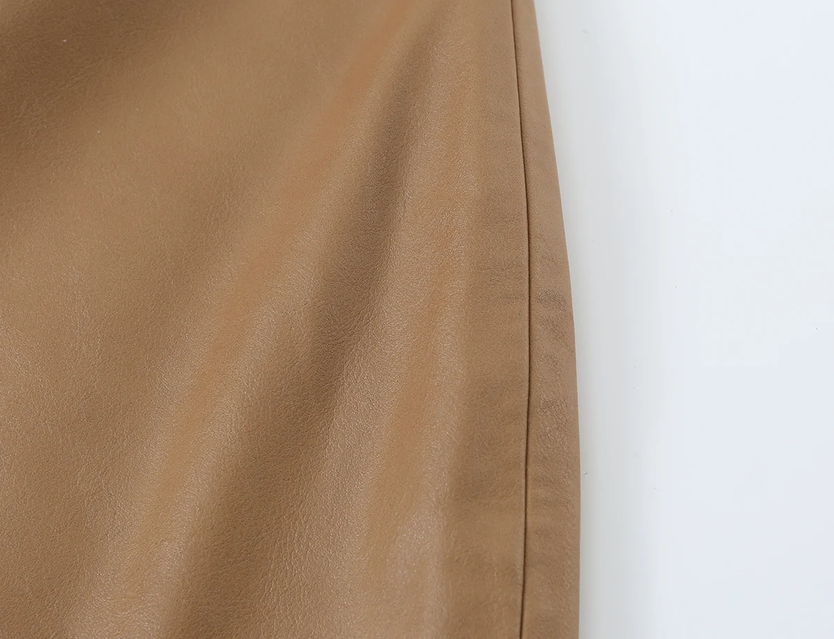 KONDALA Damen Casual PU-Leder Ärmelloses Kleid Elegantes Minimalistisches Vielseitiges Minikleid 2026 Herbst Trendiges High-Street Slim-Kleid – Detail 10