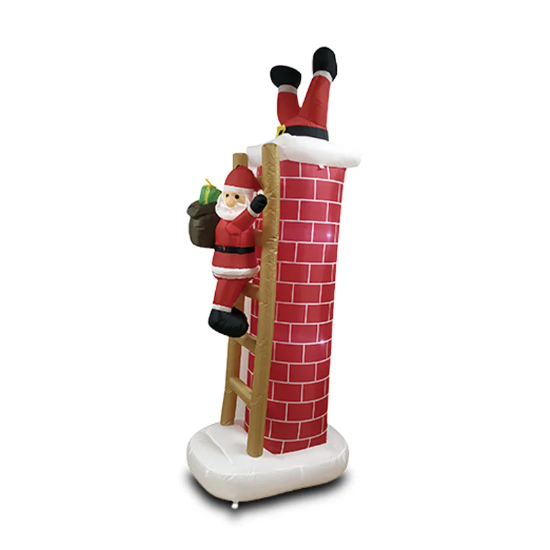 

Inflatable Santa Claus Climbs Chimney to Send Gifts Luminous Air Model Christmas Garden Garden Decorations