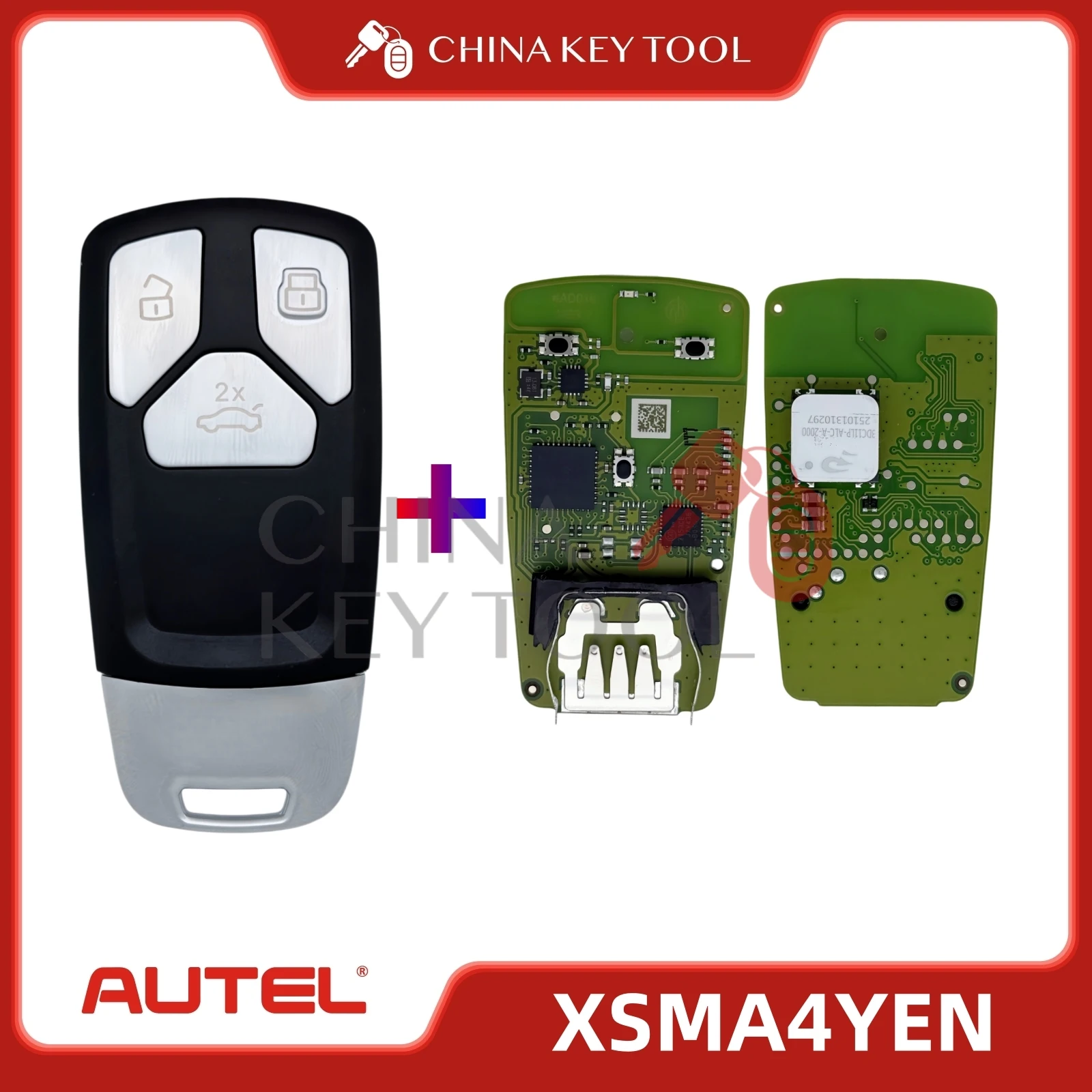 

2026 New Xhorse XSMA4YEN MLB Remote Key OEM Chip Solution PCB with Key Shell Compatible with AUD A4 Type