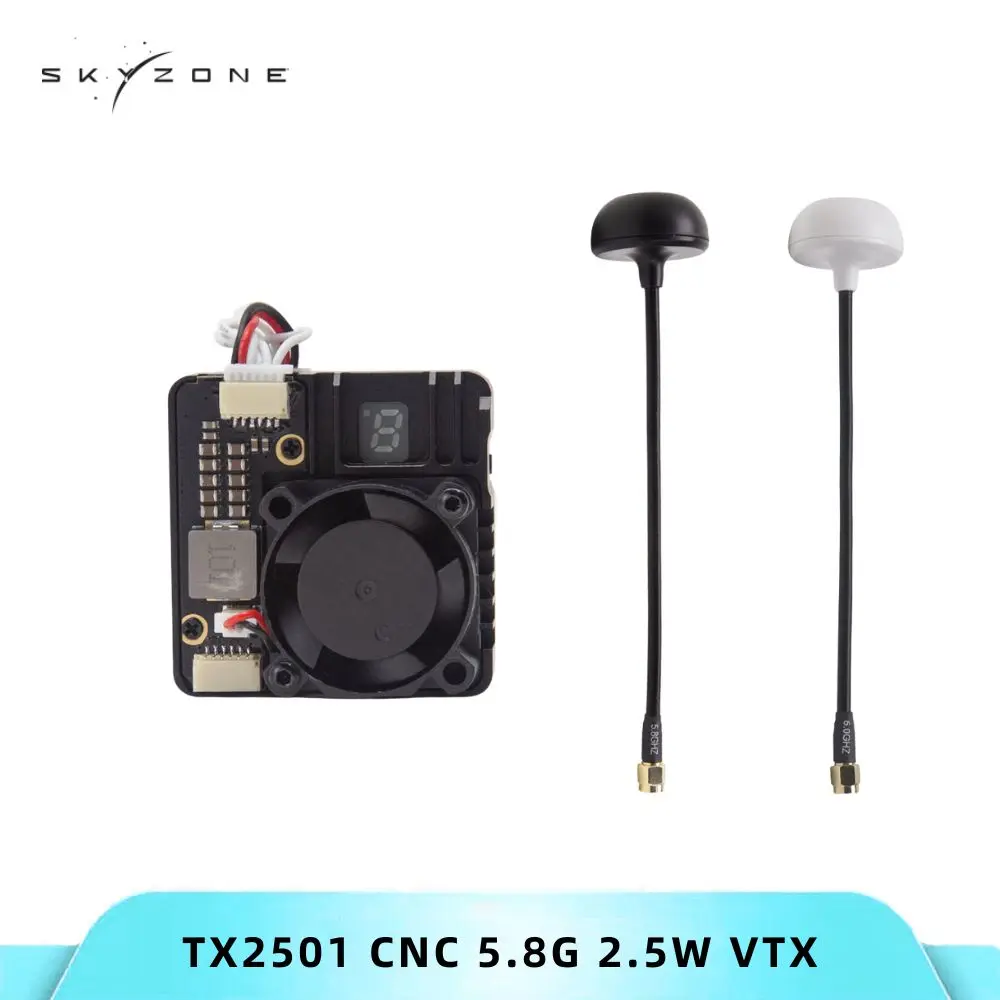 

SKYZONE TX2501 5.8G 2.5W VTX - 56CH Long Range Video Transmitter with CNC Heat Sink for FPV Racing Professional Drone Parts