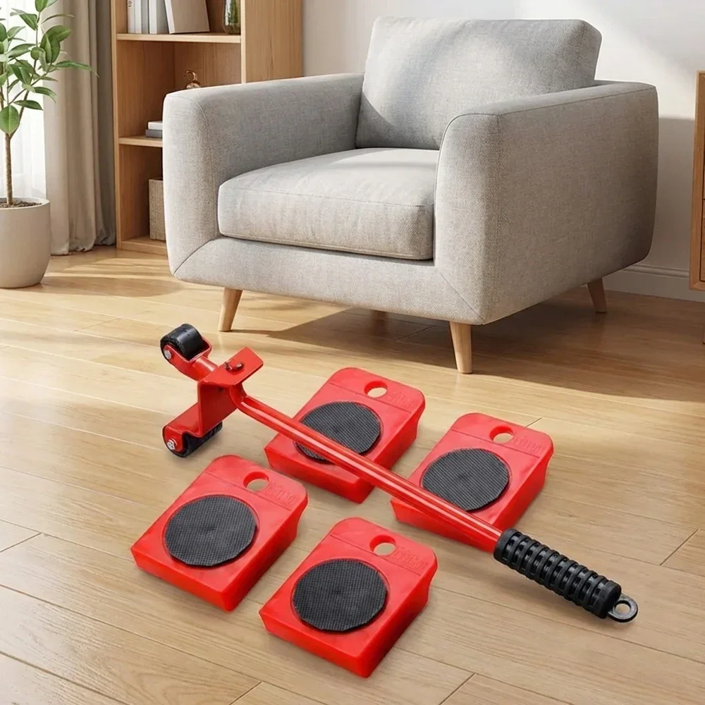 

300Kg Load Capacity Furniture Moving Roller Set Heavy Duty Lifting Mover Tool Wheel Bar Device for Transporting Heavy Stuffs App