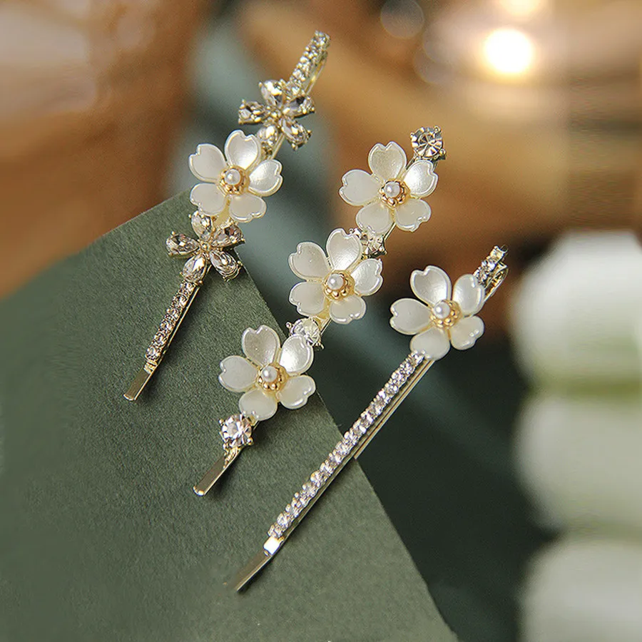 New Shiny Rhinestone Hairpins For Women Fashion Flowers Gold Silver Color Hair Clip Girl Hair Accessories Hairgrips Jewelry Gift