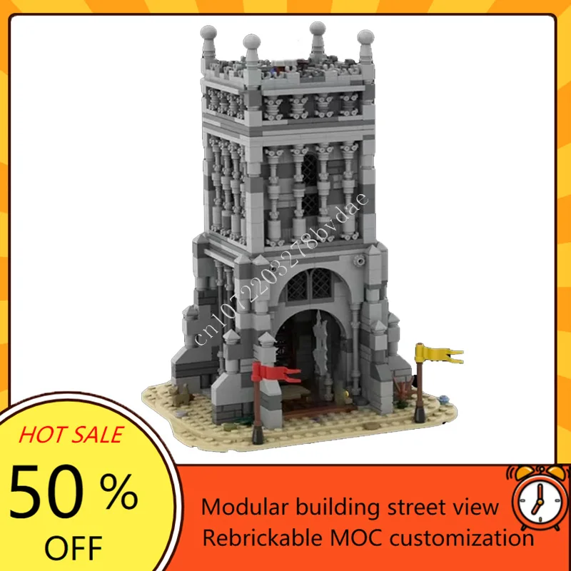 

1073PCS MOC Medieval Castle Custom Puzzle Model Gothic Tower Medieval Village Diorama Technical DIY For Birthday Holiday Gift