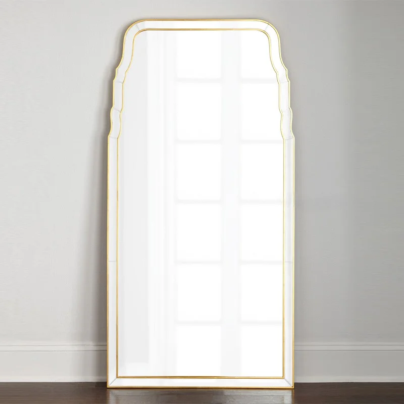 Full-length mirror, wall-mounted Nordic bathroom mirror, fitting mirror, special-shaped entryway, light luxury floor mirror