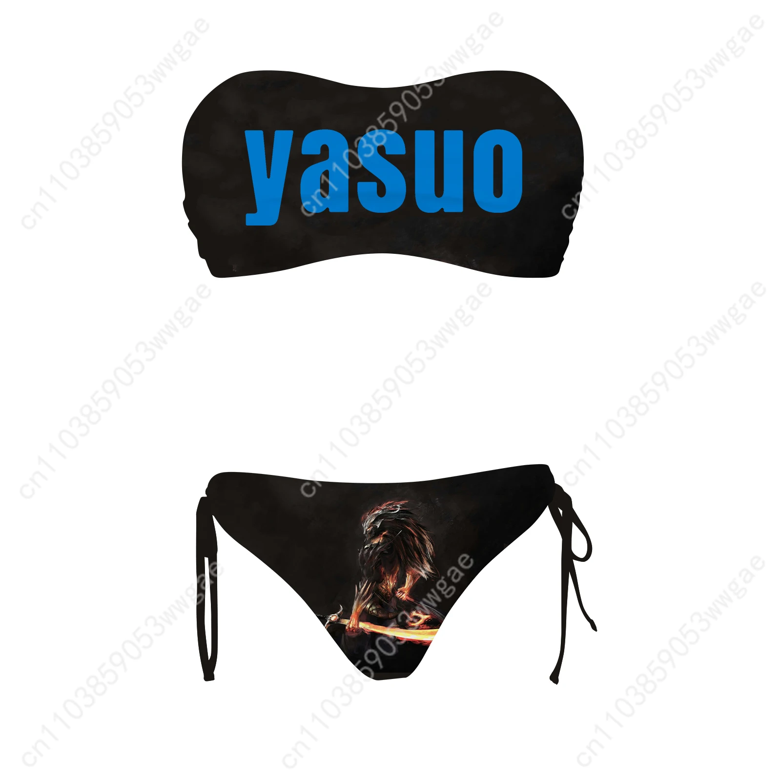Yasuo Swimsuit Womens Drawstring Two Piece Set Bathing Suit Personalized Swimwear Pool Party Beach Bikini Customized Beachwears