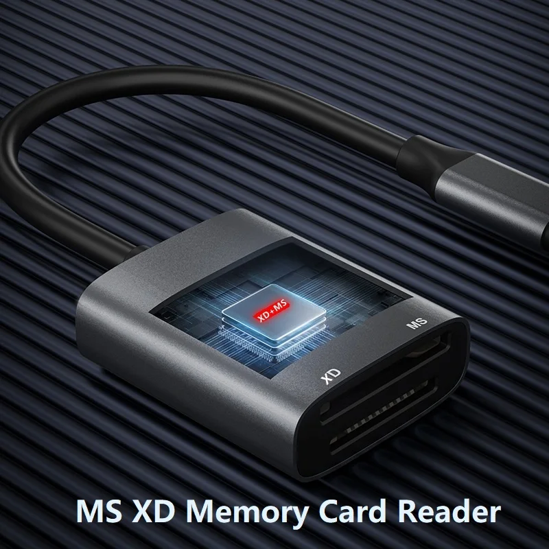 MS XD Memory Card Reader 2 in 1 USB Type-C or lightning to XD MS Card Reader Adapter for Memory Sticks iPhone 16 15 Samsung etc