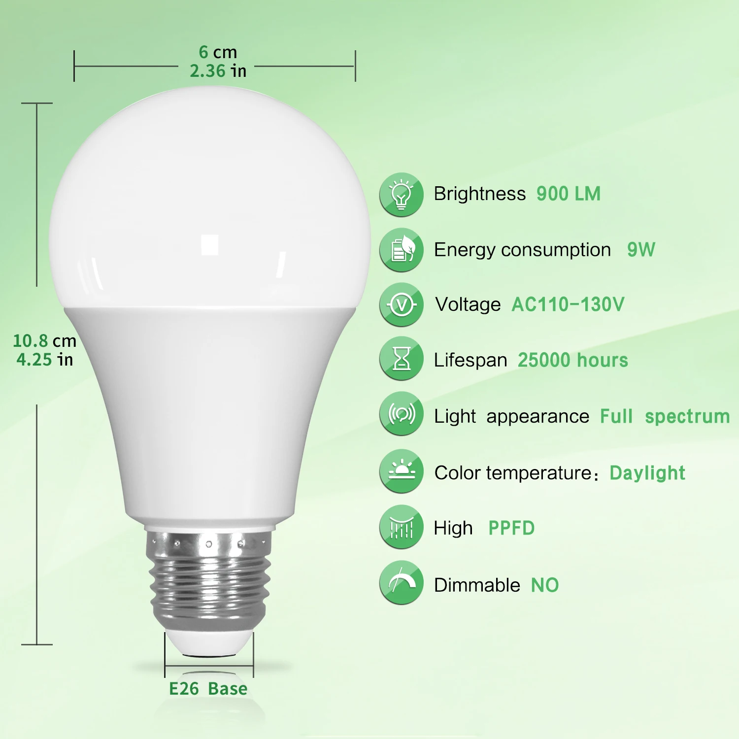 

Full Spectrum LED Plant Grow A60 E26 12W 120V Light Bulb LED Plant Lamp For Garden Plant Flowers Vegetables Hydroponic Grow