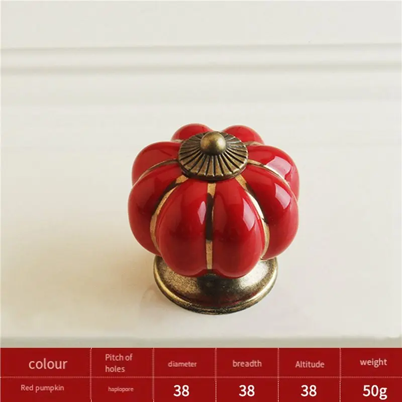 Premium-24Pcs Pumpkin Handles 38Mm Drawer Knobs Cupboard Door Handles Single Hole Cabinet Handles