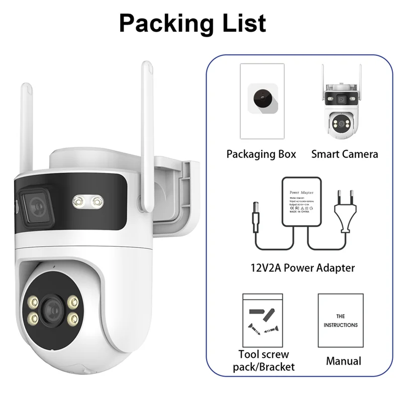 FFYY-TUYA 6MP Tweeweg Intercom Beveiligingscamera 2 In 1 Smart 3MP + 3MP WIFI AI Detectie Kleur Nachtzicht CCTV