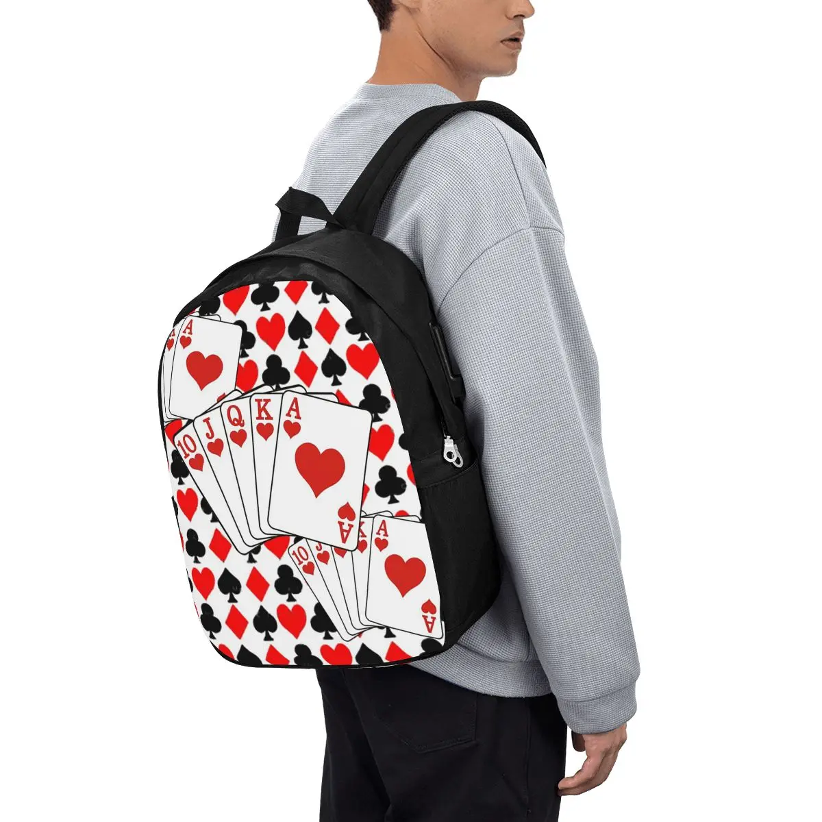 

Casino Nights Red Queen Of Hearts Backpack Travel Notebook Bag Computer College Student School Bag Laptop Shoulder Bags