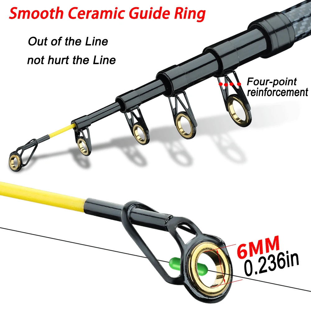 Cañas de Pescar Telescópicas de Carbono para Spinning y Surfcasting - imagen 3