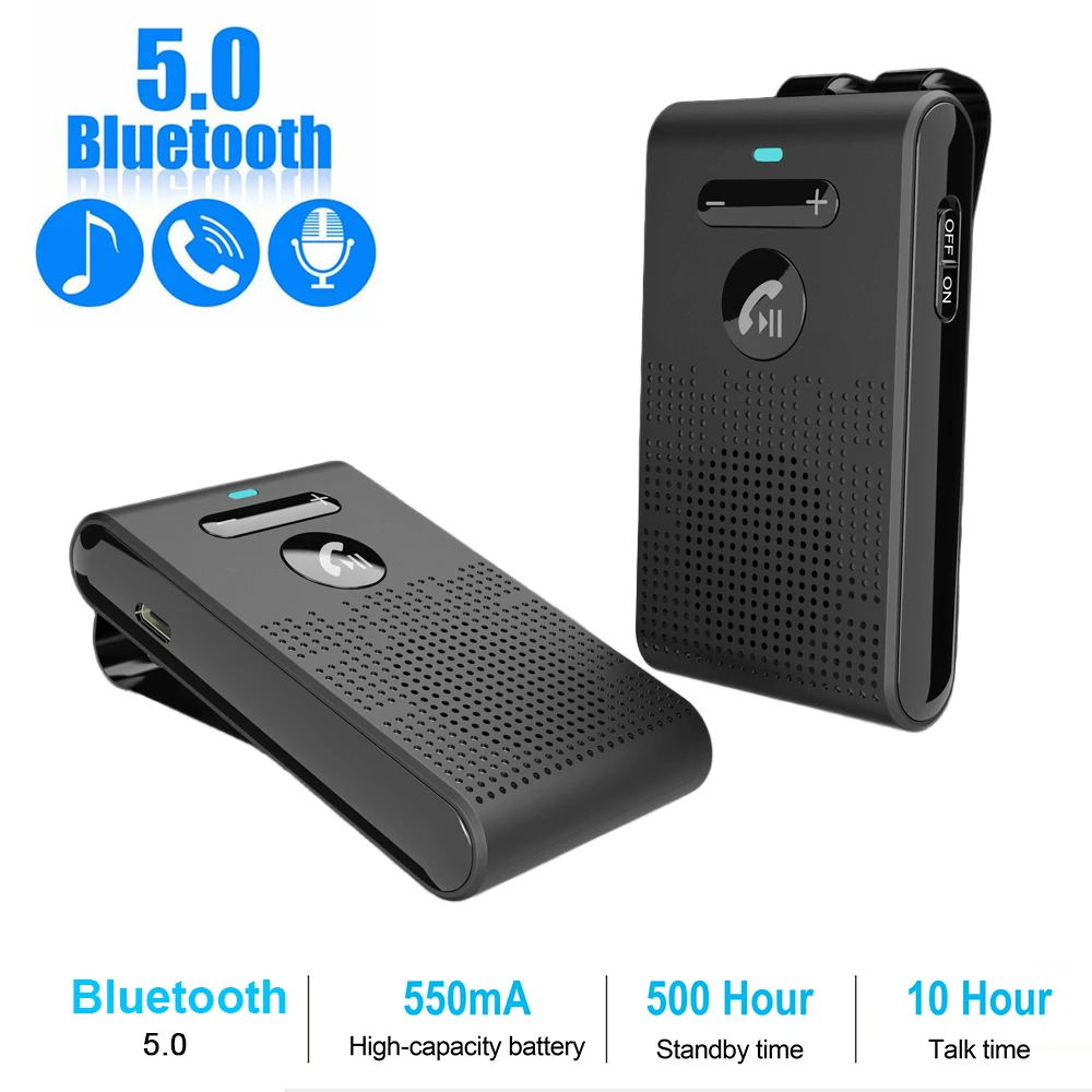 Bluetooth 5,4 Lautsprecher Freisprecheinrichtung Car Kit Sonnenblende Clip Wireless Audio Receiver Freisprecheinrichtung Musik Player Auto Zubehör