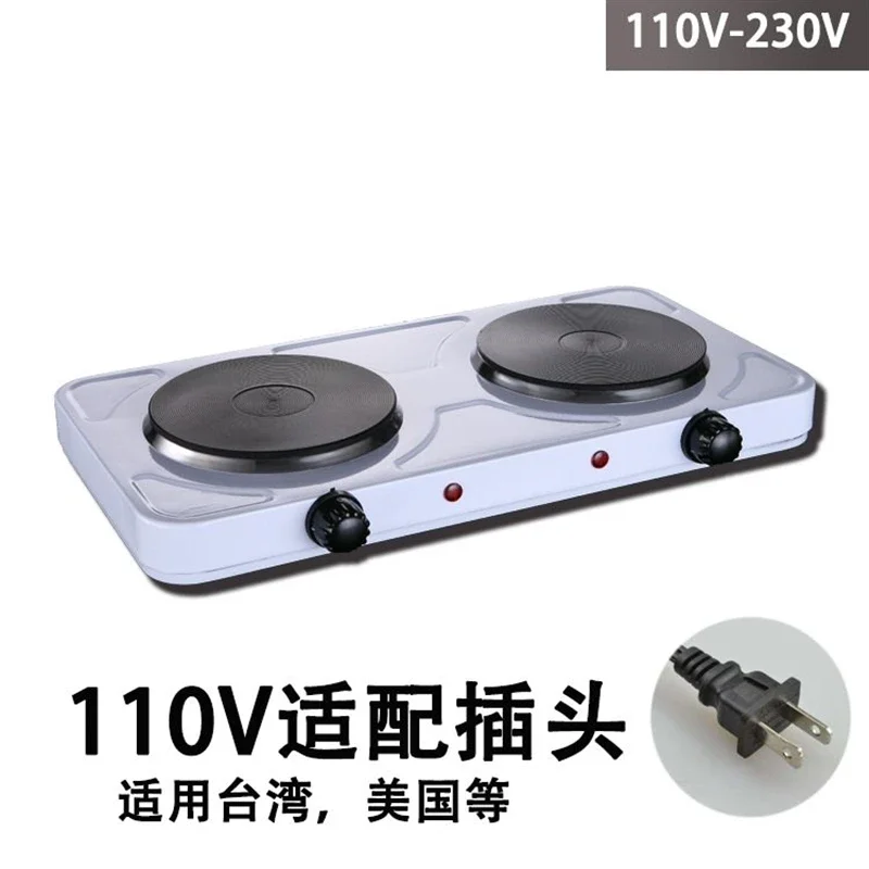 110V/220V Double Burner Electric Stove Built-in Hobs  for Home & International Use,High-Power Electric Burner Cooktop