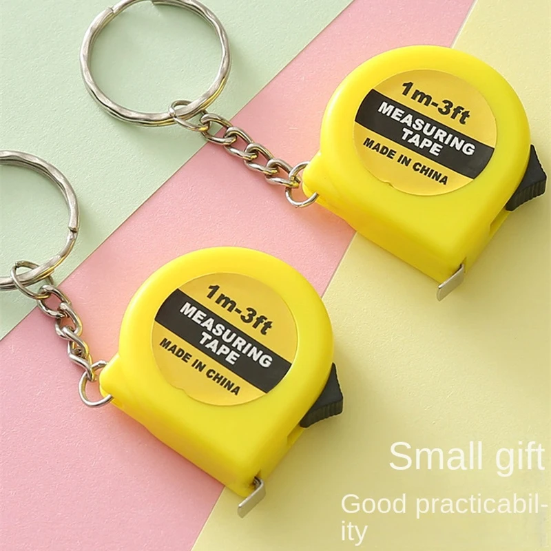 Portable Mini Tape Measure 2m Small Steel Tape Ruler Keychain Pull Ruler Metric Measure Three-way Height Ruler Measuring Tools